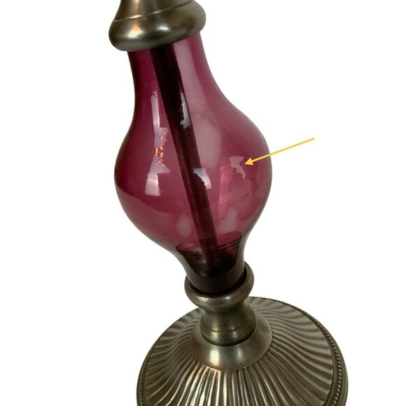 Vintage Yankee Candle Nickel & Cranberry Glass Candle Holders Set Of 2 India - Picture 6 of 6